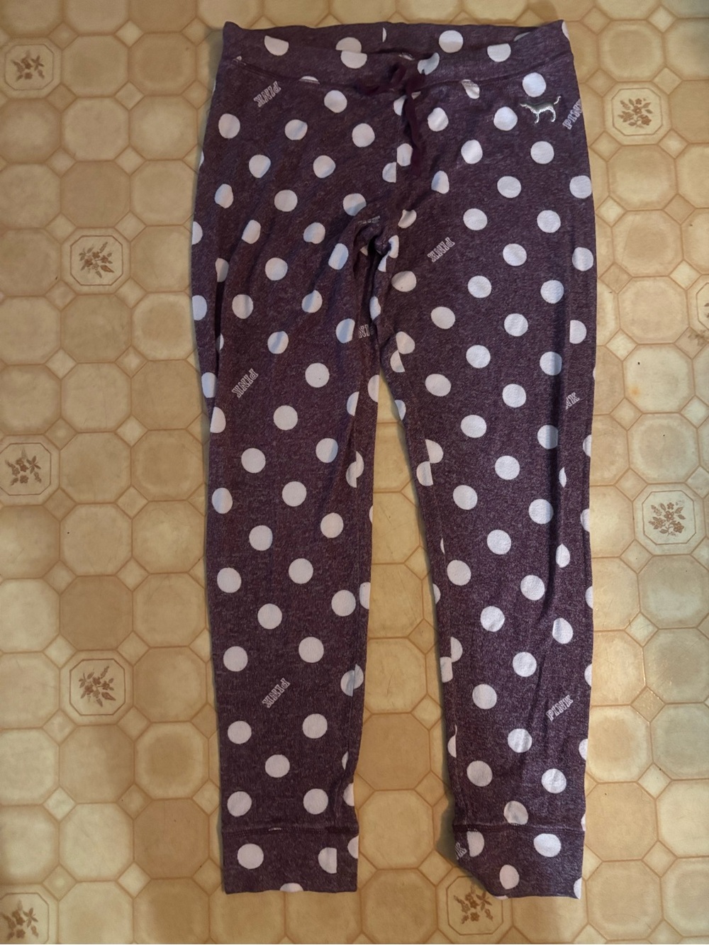 PINK Victoria's Secret Purple with white Polka Dots